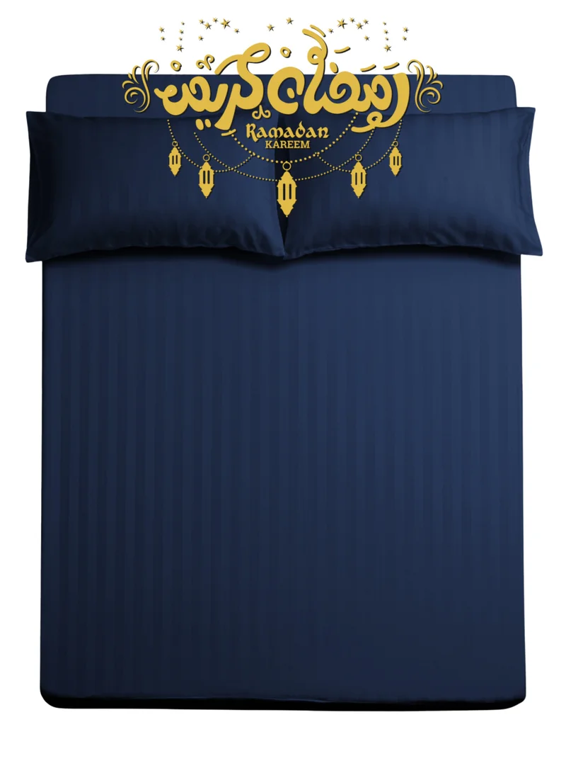 Master Home Textile Queen Microfiber Sheet Set, Queen Size 3 Pieces, Hotel Stripes Design